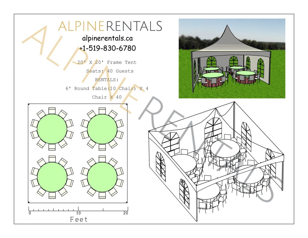 20X20 Tent Seating Layout