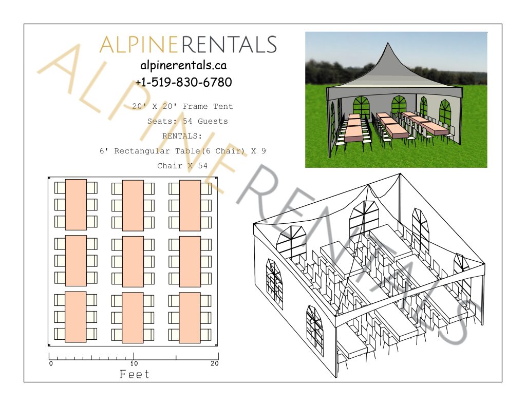 20X20 Tent Seating Layout