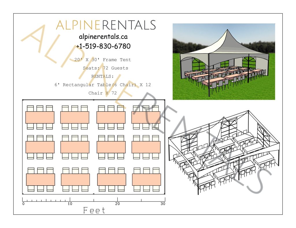 20X30 Tent Seating Layout