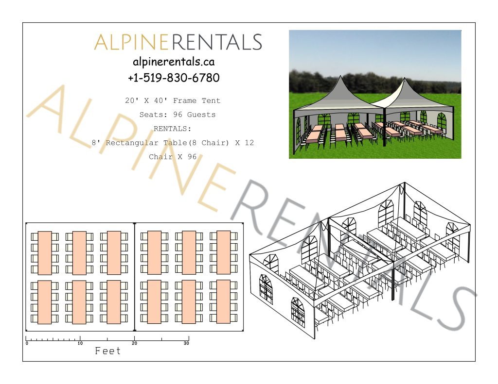 20X40 Tent Seating Layout