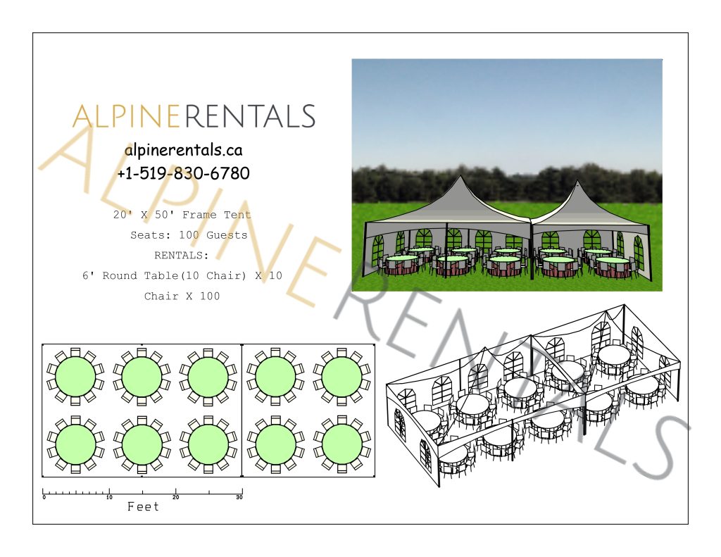 20X50 Tent Seating Layout