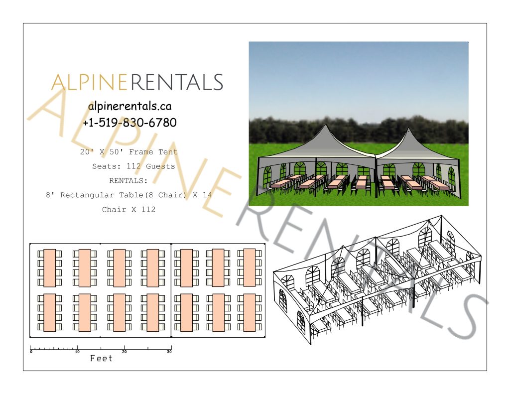 20X50 Tent Seating Layout