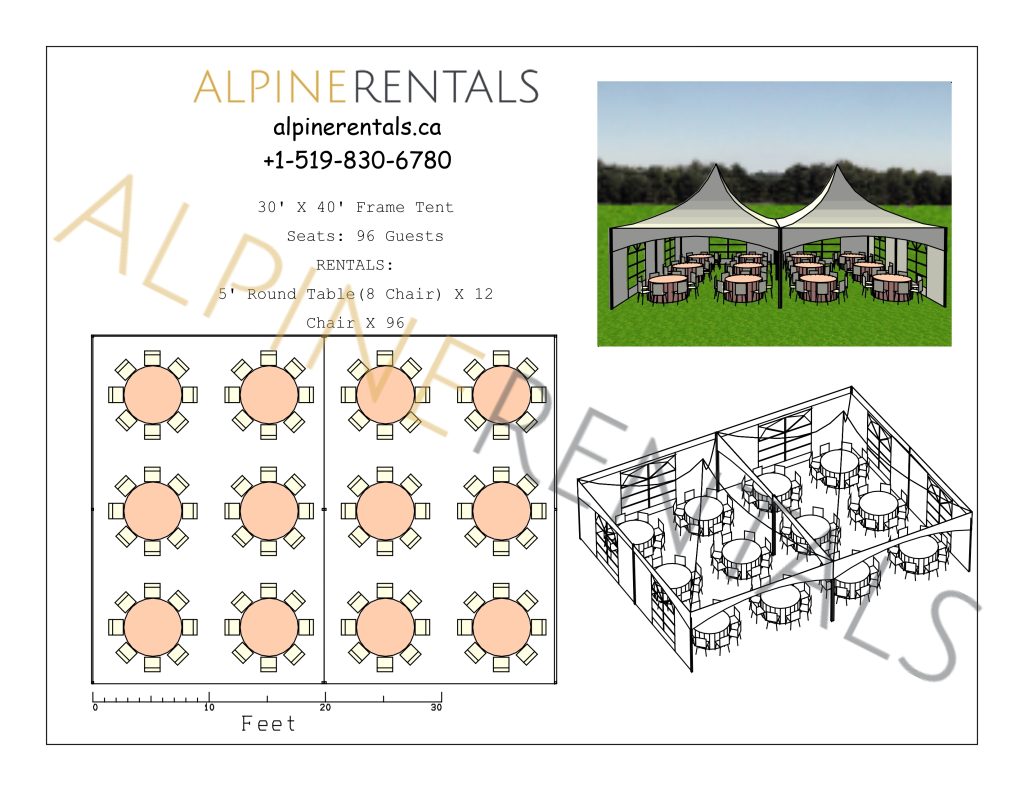 30X40 Tent Seating Layout